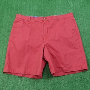 Chaps Shorts Mens 42 Red Chino Casual‎ Cotton Flat Front 8 Inseam Summer
